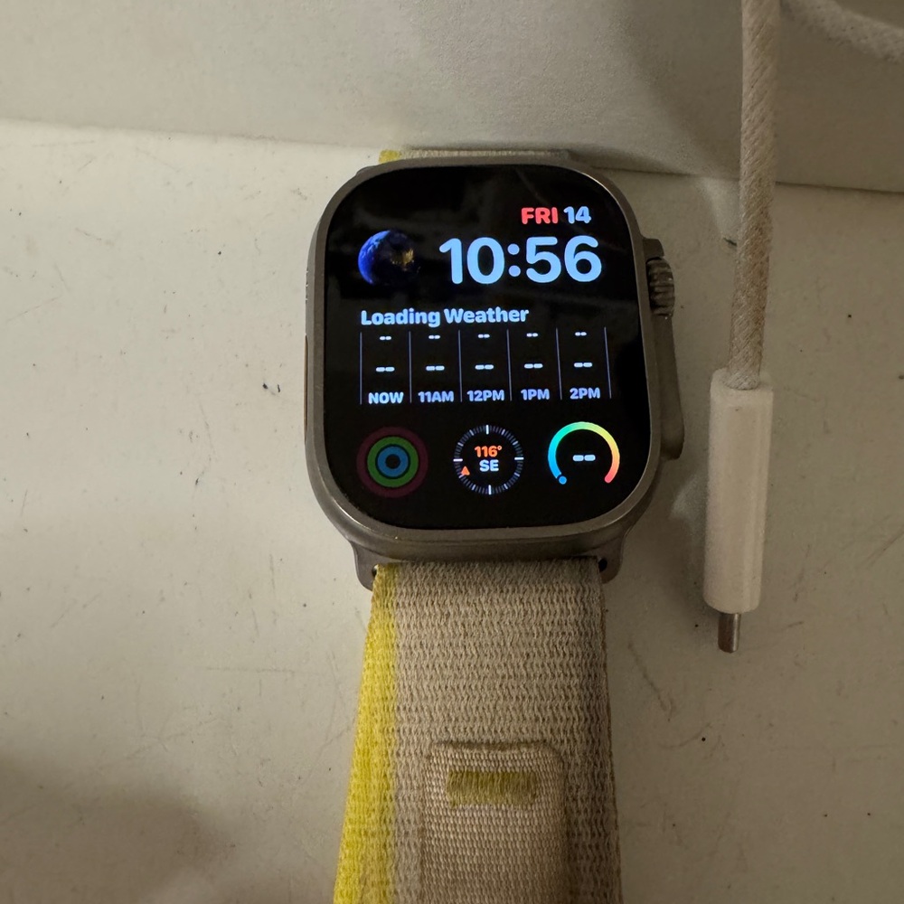 Apple Watch Ultra First generation Smartwatch with Yellow and Silver Sport Band